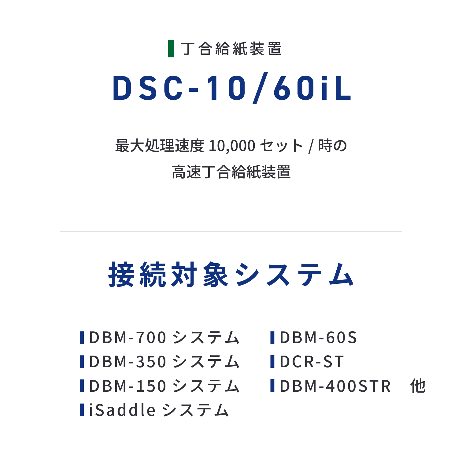 DSC-10/60iL　最大処理速度10,000セット/ 時の高速丁合給紙装置